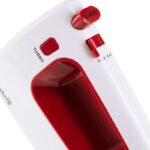 Mixer de mana Hausberg HB-4120RS, 300W ,5 viteze, functie turbo, teluri si carlige metalice, Rosu/Alb - imagine 2