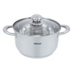 Cratita inox Bohmann BH-0805-20, 20 cm, 3.5 l, capac, inductie