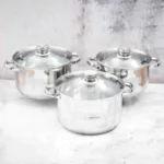 Set oale 6 piese Bohmann BH-06-375, 5.1L, 6.6L, 7.7L, inductie, cu capac sticla, inox - imagine 2
