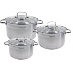 Set oale inox Bohmann BH-1906, 6 piese, 3.9 l, 5 l, 6.6 l, capac sticla