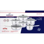 Set oale inox + tigaie Bohmann BH-1241-12, 12 piese, fund 9 straturi, inductie - imagine 7