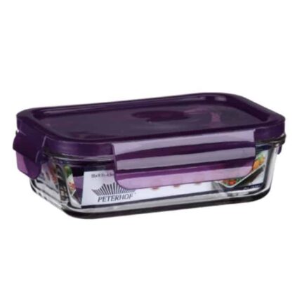 Caserola Peterhof PH-10082M, 650 ml, capac, sticla, mov