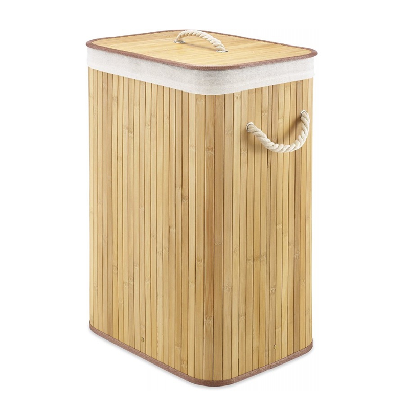 Cos pentru rufe din bambus si material textil Grunberg BM023, crem, 60 l Cos pentru rufe din bambus si material textil Grunberg BM023, crem, 60 l