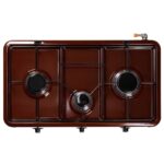 Mini aragaz emailat Ertone ERT-MN 208MR, 3 arzatoare, Maro - imagine 3