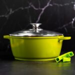 Cratita marmorata Bohmann BH-7320MRB-GR, 2.2 L, 20 x 9 cm, compatibila inductie, verde - imagine 4