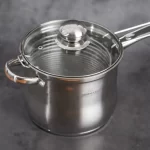Oala friteuza din inox Bohmann BH-1667FR, 18 x 15 cm, 3.4L , capac sticla, inductie - imagine 2