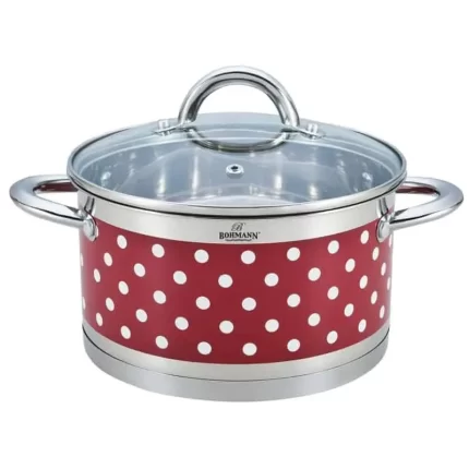 Oala inox cu capac Bohmann BH-7626-28, 9.5 l, 28 cm, model buline