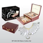 Set tacamuri inox 84 piese Bohmann Premium BP-A84-GM, 12 persoane, auriu, diplomat - imagine 3