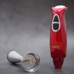 Blender vertical Voltz V5-1112ESR, 300W, 2 viteze, lama otel inoxidabil, atasament inox, Rosu - imagine 3