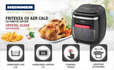 Friteuza cu aer cald Heinner Crystal Clear HAF B2000FB principala