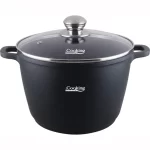 Oala din aluminiu turnat si capac Dark Line, inductie, 28x20 cm, 10 L
