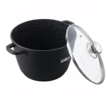 Oala din aluminiu turnat si capac Dark Line, inductie, 28x20 cm, 10 L - imagine 2