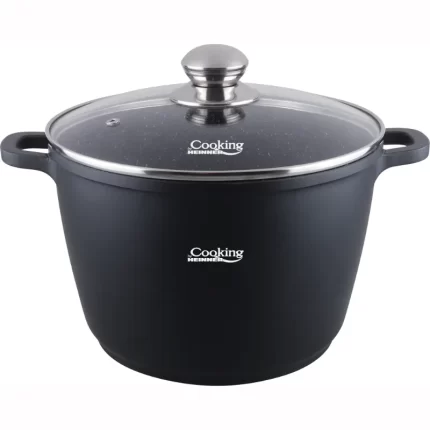 Oala din aluminiu turnat si capac Dark Line, inductie, 28x20 cm, 10 L