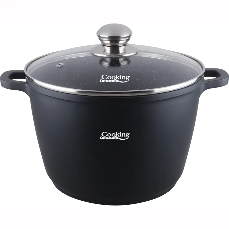 Oala din aluminiu turnat si capac Dark Line, inductie, 28x20 cm, 10 L Oala din aluminiu turnat si capac Dark Line, inductie, 28x20 cm, 10 L