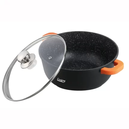 Semioala din aluminiu turnat si capac Dark Line, inductie, 24x11.5 cm, 4.4 L