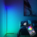 Lampa RGB de podea pentru colt, cu LED si jocuri de lumini, control aplicatie+telecomanda - imagine 2