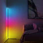 Lampa RGB de podea pentru colt, cu LED si jocuri de lumini, control aplicatie+telecomanda - imagine 4