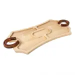 Platou din lemn pentru servit, compartimentat, cu maner potcoava 56x25.5cm EXT 7215