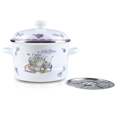 Oala emailata cu capac Grunberg GR2462Bsita