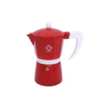 Espressor pentru aragaz din aluminiu Grunberg GR594, capacitate 6 cesti, rosu
