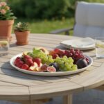 Tava rotunda 30 cm Grunberg BM015, din fibre de bambus, flori - imagine 2