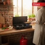 Aragaz cu 3 ochiuri Zilan ZLN-0032, culoare negru, utilizare butelie GPL - imagine 6