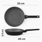 Tigaie aluminiu Zilan ZLN-3314, 28 cm, interior granit, baza inductie, maner soft touch - imagine 4