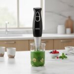 Blender vertical Voltz V5-1112ES, 300W, 2 viteze, lama otel inoxidabil, atasament inox, Negru - imagine 2