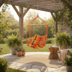 Hamac tip scaun 68511C, bara din lemn, 90 x 65 cm - imagine 5