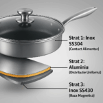 Tigaie din inox Grunberg GR9628, 28 cm, 3.7 l, capac sticla, invelis anti-aderent honeycomb, compatibila inductie - imagine 4