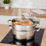 Oala pentru gatit la aburi Bohmann BH-3212, 3 piese, 2.5 litri, inox - imagine 6