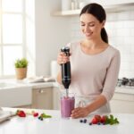 Blender vertical de mana Oliver Voltz Daisy OV51112W, 2 viteze, lame din otel, 800W, negru - imagine 2