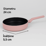 Tigaie din aluminiu Grunberg SFP24, 24 x 5.5 cm, invelis anti-aderent, roz - imagine 5