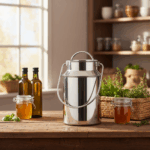 Bidon din inox, cu capac si maner, pentru depozitare lapte, miere sau ulei, 11.50 l, Grunberg IRL120 - imagine 2