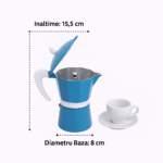 Espressor pentru aragaz din aluminiu Grunberg GR593, capacitate 3 cesti, albastru - imagine 6