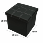 Taburet pliabil cu spatiu de depozitare Grunberg TB54, negru, 38x38x38 cm - imagine 8