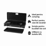 Aragaz cu 2 ochiuri Zilan ZLN-0025, culoare negru, utilizare butelie GPL - imagine 8