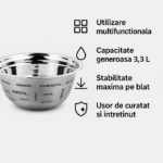 Bol din inox Grunberg GR719, 26 cm, 3.3 L, baza antiaderenta - imagine 9