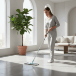 Mop plat cu laveta microfibra Grunberg TGR3302, coada telescopica, otel + plastic - imagine 2