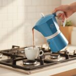 Espressor pentru aragaz din aluminiu Grunberg GR593, capacitate 3 cesti, albastru - imagine 5