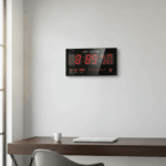 Ceas de perete cu afisaj digital, termometru, calendar - imagine 3
