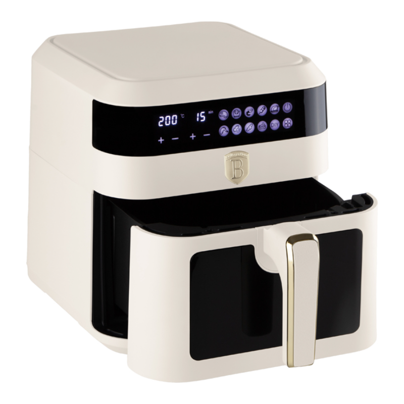 Friteuza-air-fryer-Berlinger-Haus-BH-9686.webp Friteuza air fryer Berlinger Haus BH-9686, 1300W, capacitate 6.3L, temperatura maxima 200 grade, crem - imagine 1