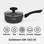 Cratita pentru sos Goldmann GM-1303-20, 20x9.5cm, interior marmorat, capac sticla - imagine 11