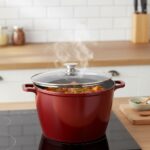 Oala din aluminiu Grunberg GR1607, invelis ceramic marmorat, capac sticla , 28 cm , 10 l - imagine 4