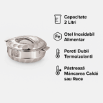 Caserola termos din inox Grunberg GR2974, 2 litri - imagine 5