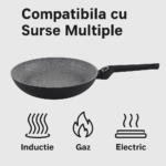 Tigaie aluminiu Zilan ZLN-3291, 24 cm, interior granit, baza inductie, maner soft touch - imagine 6