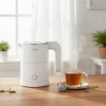 Fierbator electric Floria ZLN1735, 500 ml, 1000 W, pereti dublii, inox, Alb - imagine 2