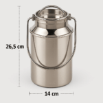 Bidon din inox, cu capac si maner, pentru depozitare lapte, miere sau ulei, 5 l, Grunberg IRL60 - imagine 12