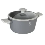 Cratita cu capac Berlinger Haus BH-8260, 24 x 11.8 cm, 4.1 L, interior marmorat, compatibila inductie, gri