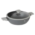 Cratita joasa cu capac Berlinger Haus BH-7070N, 28 x 7.5 cm, 3.8 L, interior marmorat, gri